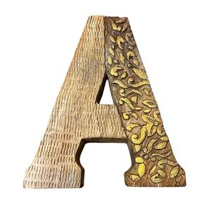 Embellished Wooden “A” shelf decor